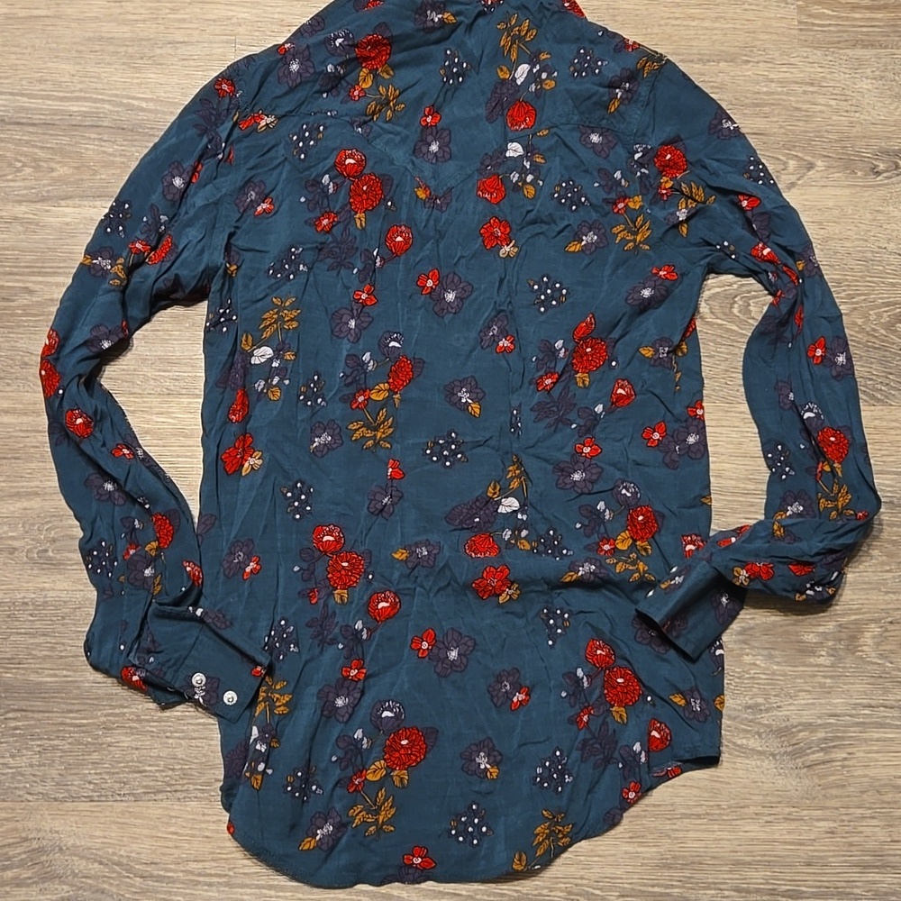 Wrangler Retro Snap Front Floral Western Shirt Sz XS - Picture 3 of 3
